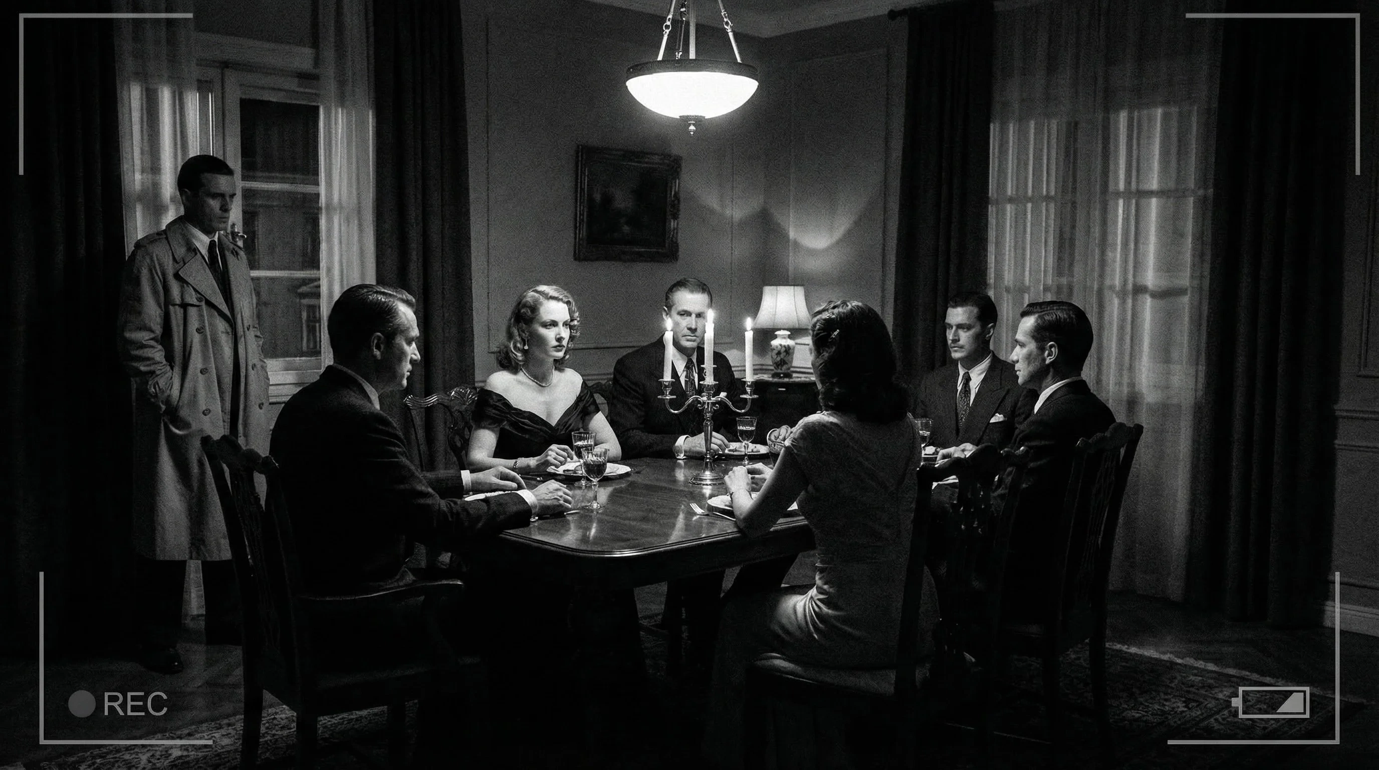 希区柯克夺魂索电影经典长镜头晚宴场景